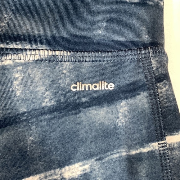 Adidas Climalite Blue & White Striped Leggings - Picture 6 of 8